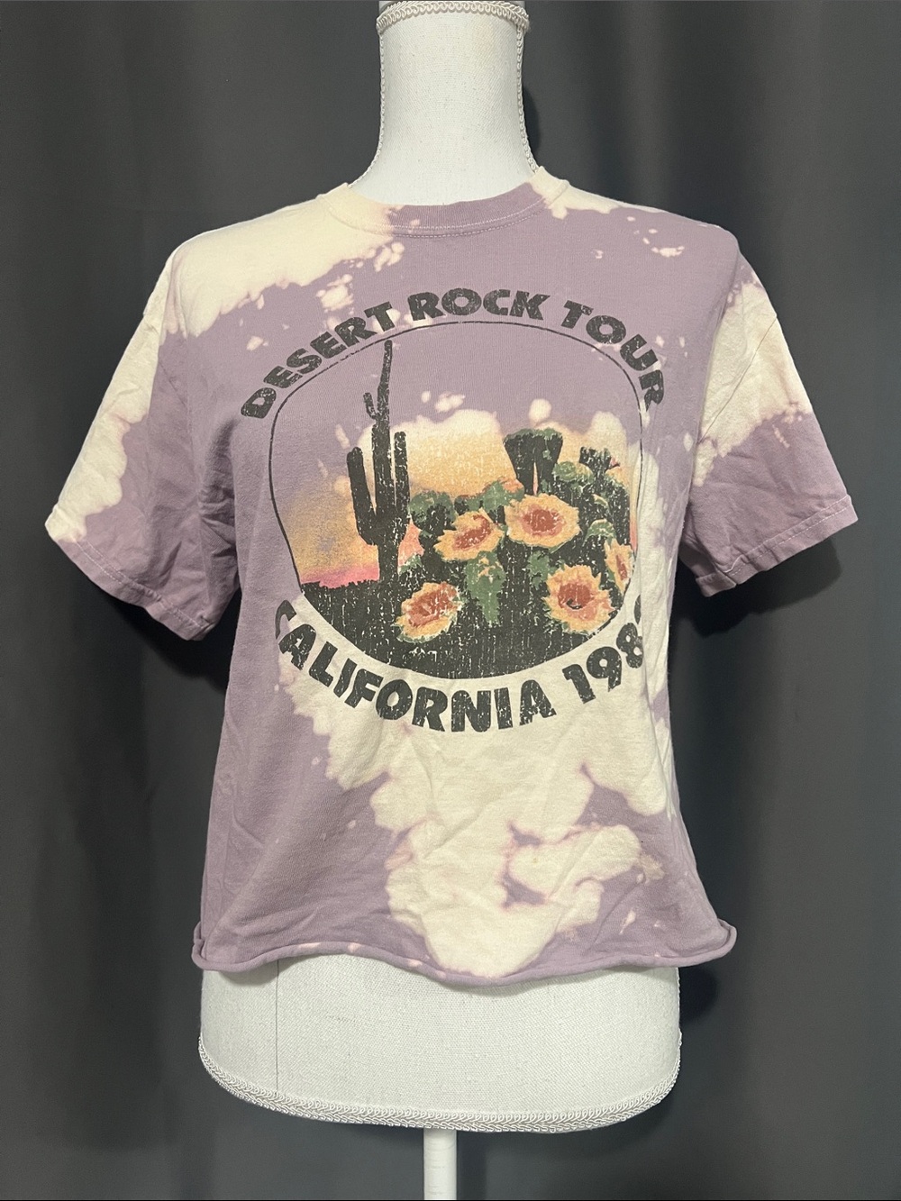 Fifth Sun Purple and Cream 1983 Tour Tie-Dye Tee